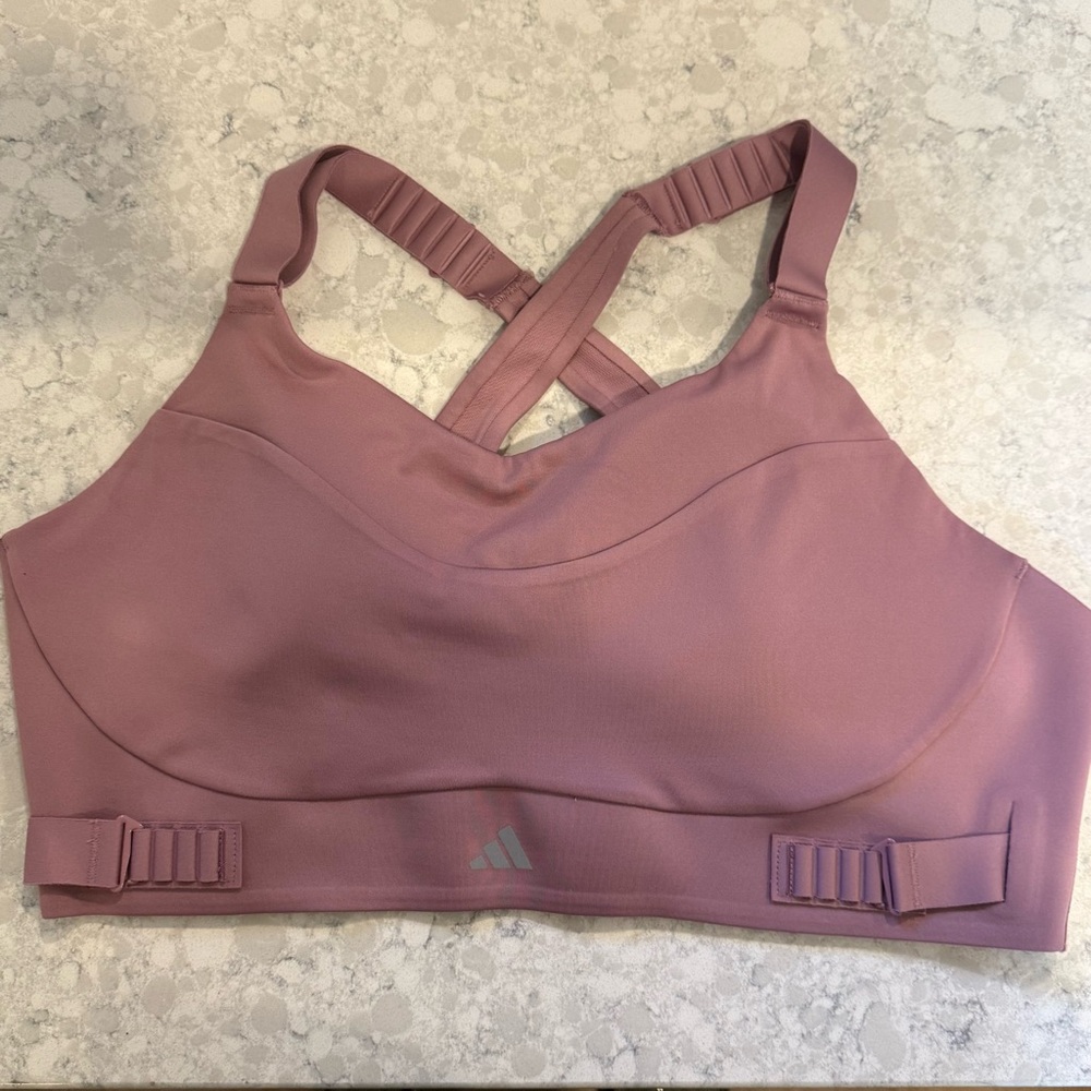 Adidas Fast Impact Luxe High Impact Pink Sports Bra Aeoready